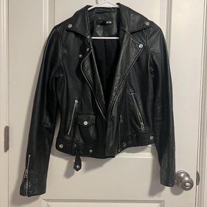 Slate and Willow Genuine Leather Moto Jacket - XS
